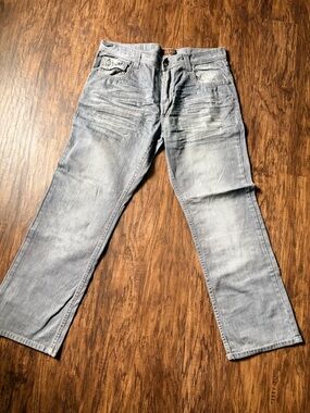 Smoke rise Light Gray Washed Men's Jeans